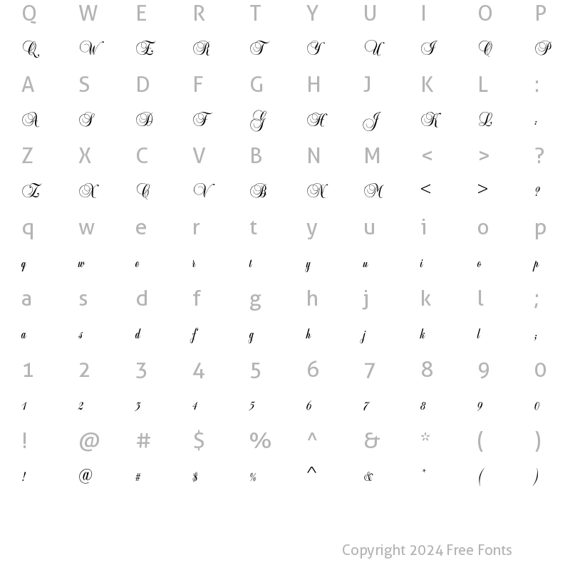 Character Map of BalmoralEF Alternate Regular