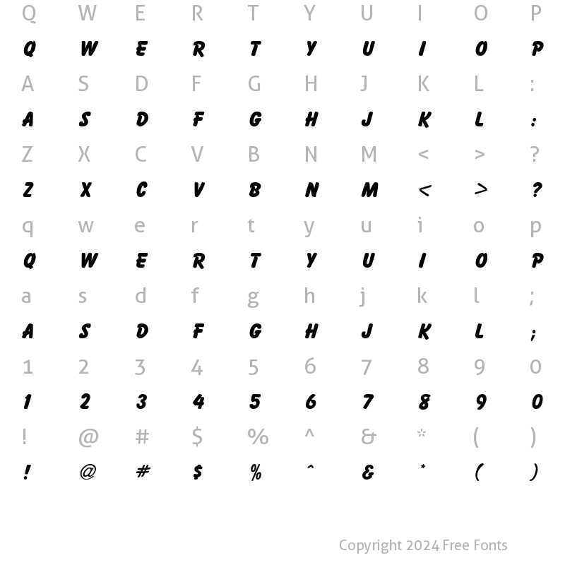 Character Map of BaltikDB Bold