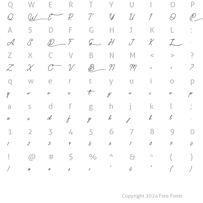 Character Map of Baltism Alt Regular