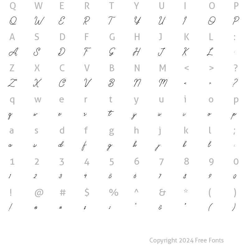 Character Map of Baltism Regular