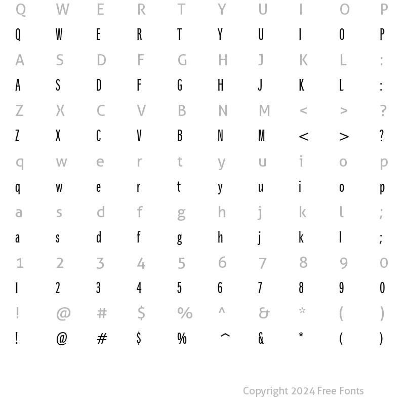 Character Map of Baltra GD Roman