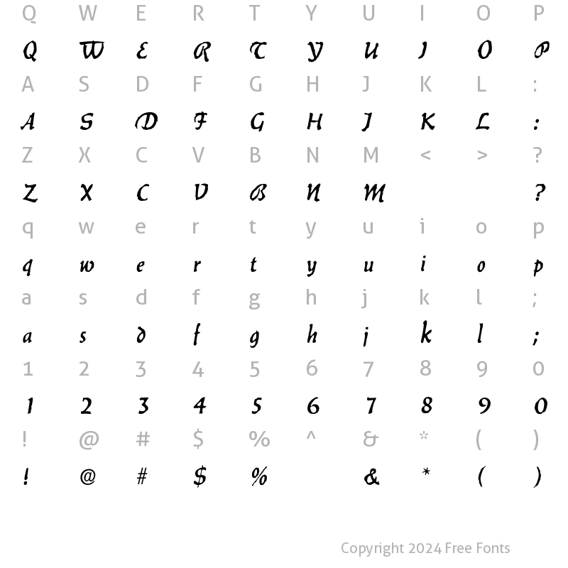 Character Map of Balzac Regular