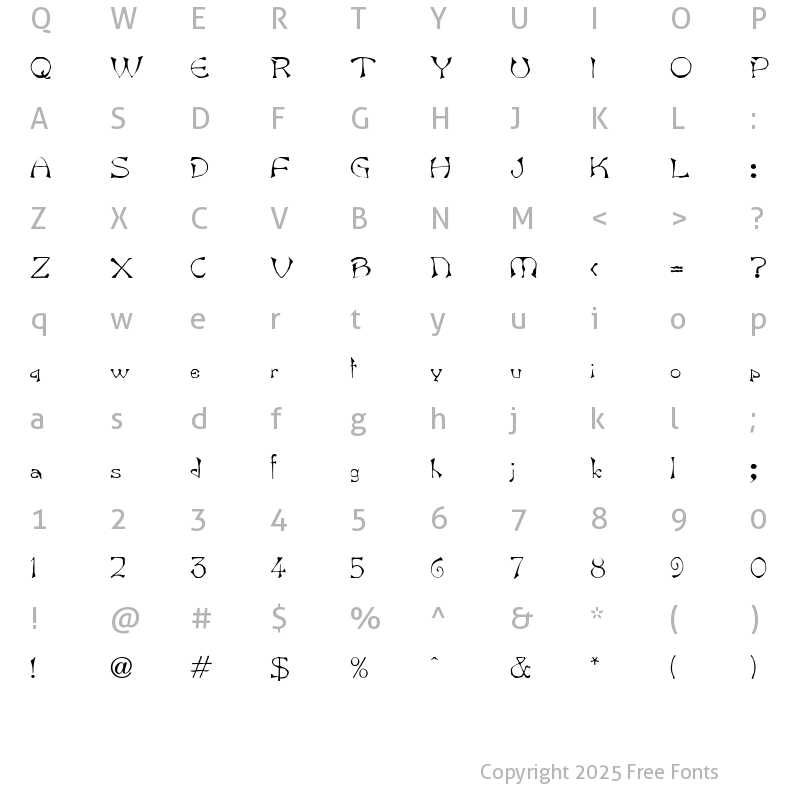 Character Map of BambergDB Bold