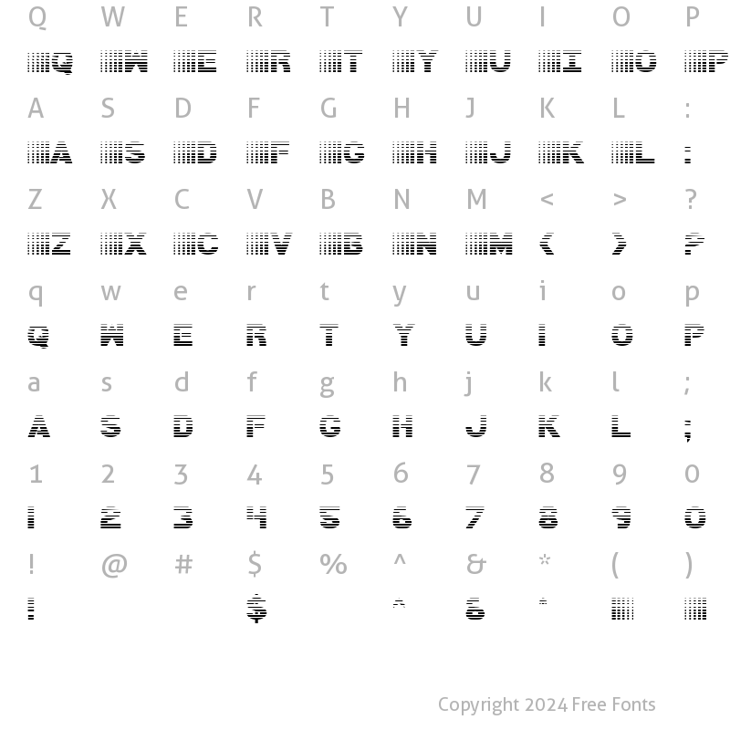 Character Map of Bamf Gradient Gradient