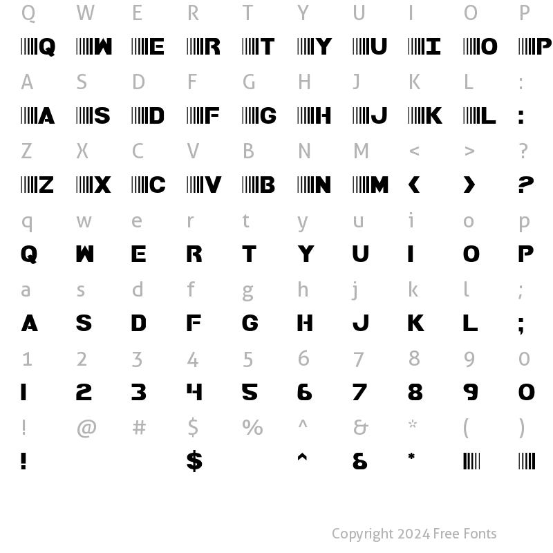 Character Map of Bamf Regular