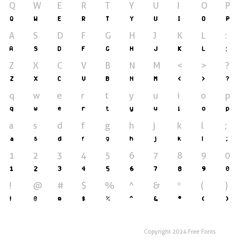 Character Map of Banausia Regular