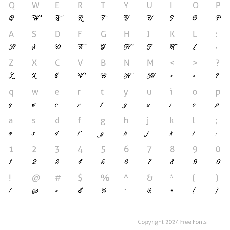 Character Map of Bandoeng Regular