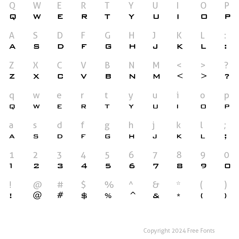 Character Map of BankGothicCMdBT Medium Regular