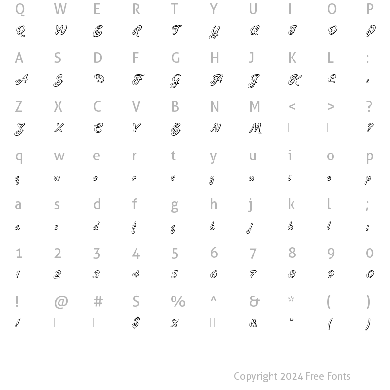 Character Map of Banner Plain