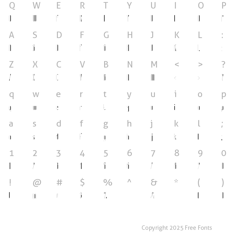 Character Map of Banret Heavy