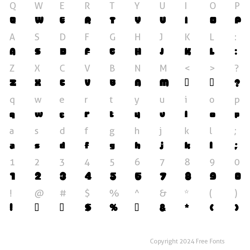 Character Map of BantaDisplaySSK Regular