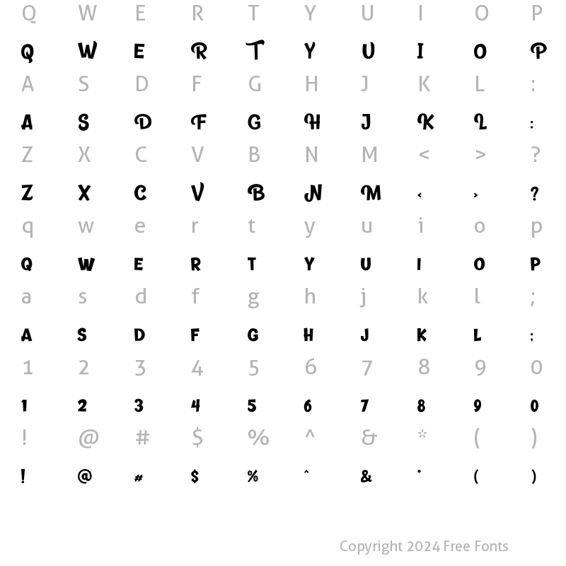 Character Map of Banthink Clean