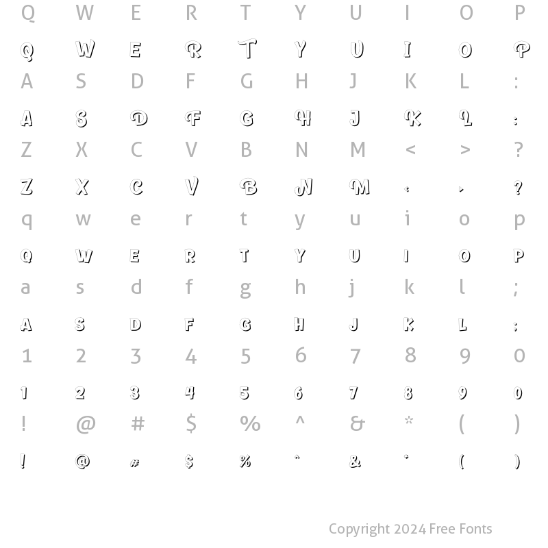 Character Map of Banthink Shadow