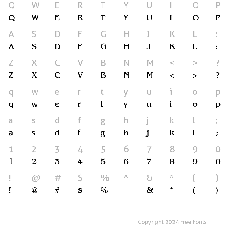 Character Map of Banwic Light Regular