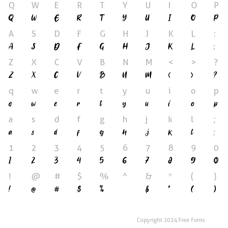 Character Map of Banyu langits Regular