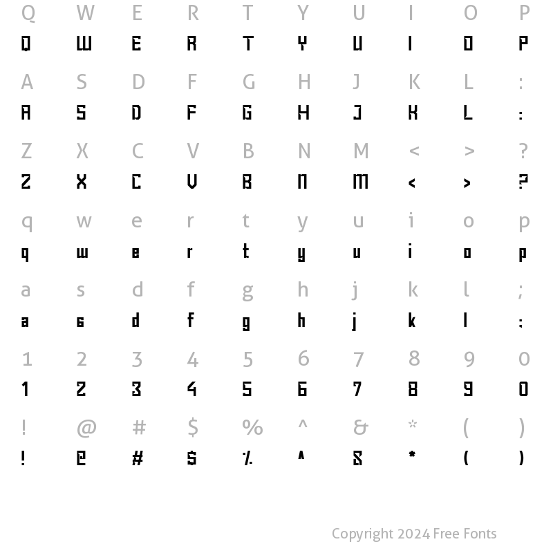 Character Map of Baol Regular