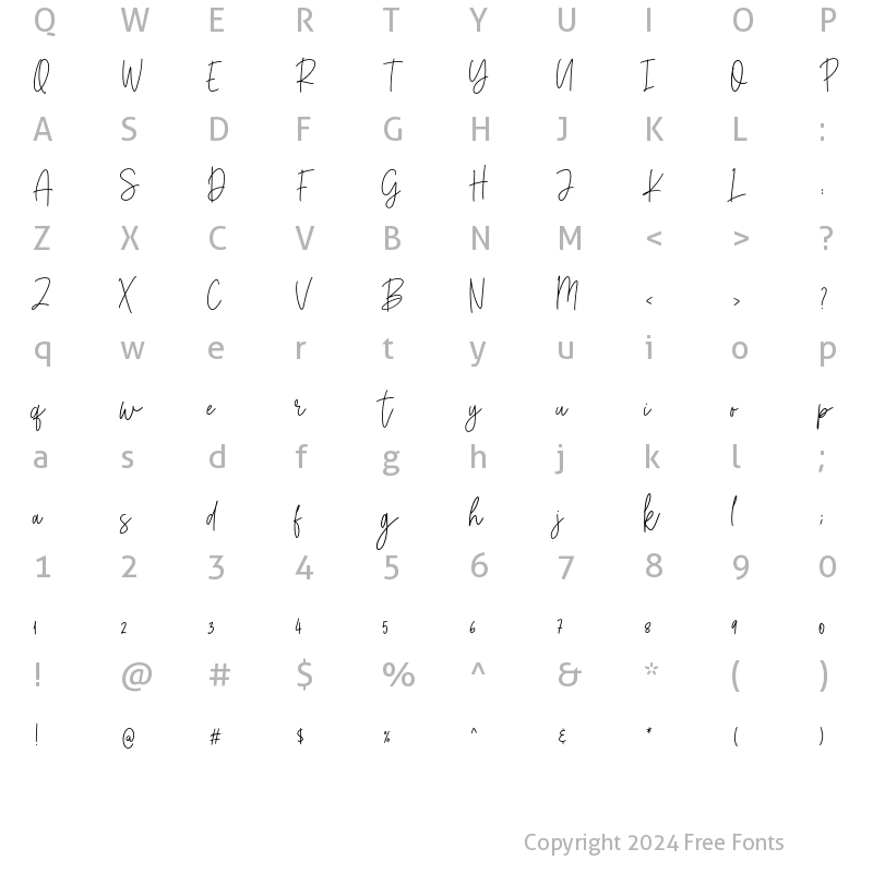 Character Map of Baquette Regular