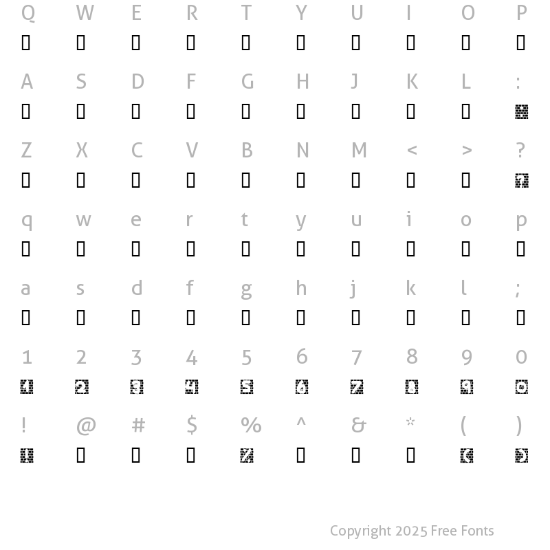 Character Map of barakgraphity1.3 Regular