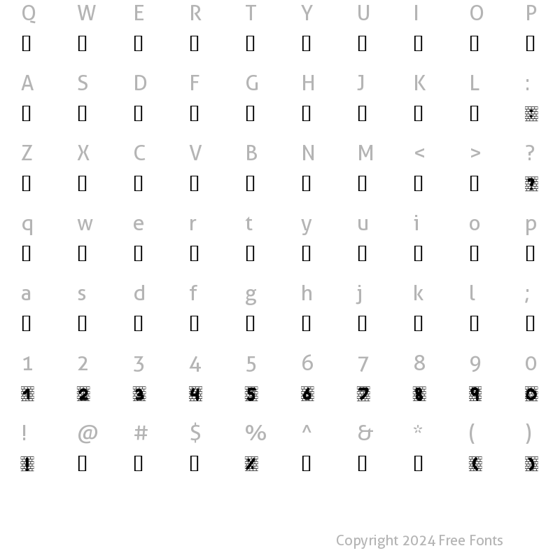 Character Map of barakgraphity2.4 Regular