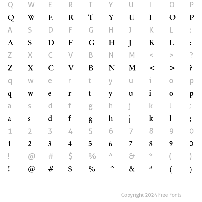 Character Map of Baramond Bold