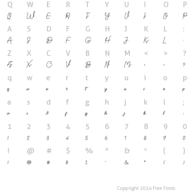 Character Map of Baratta Regular