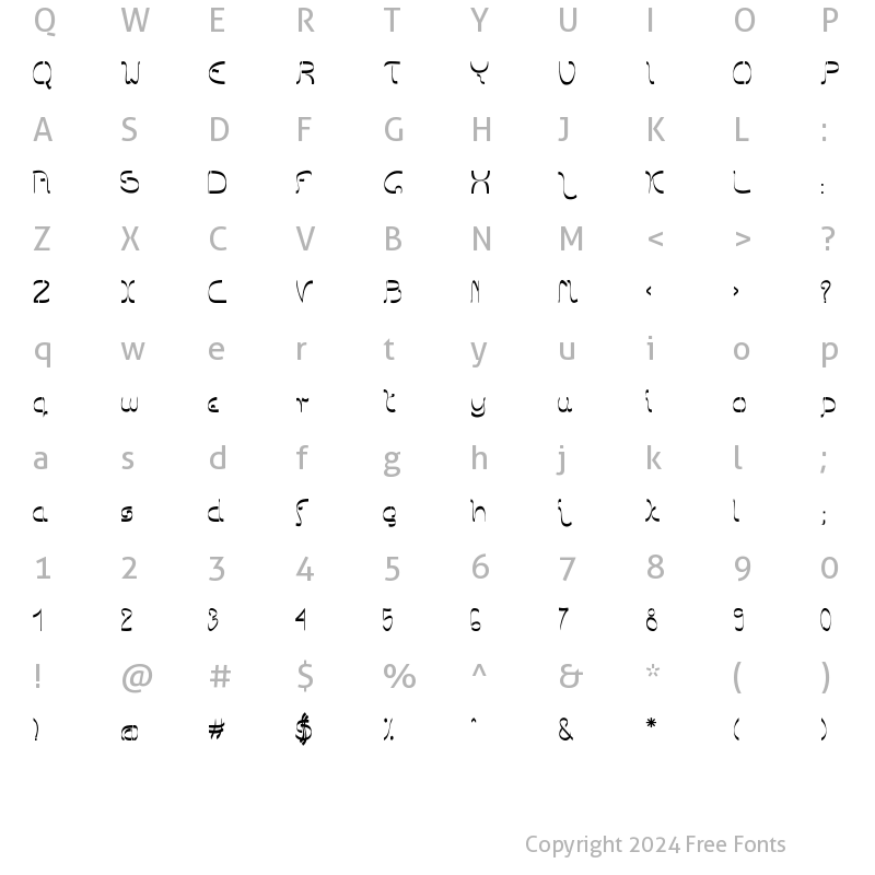 Character Map of Barbarjowe Krzywki Regular