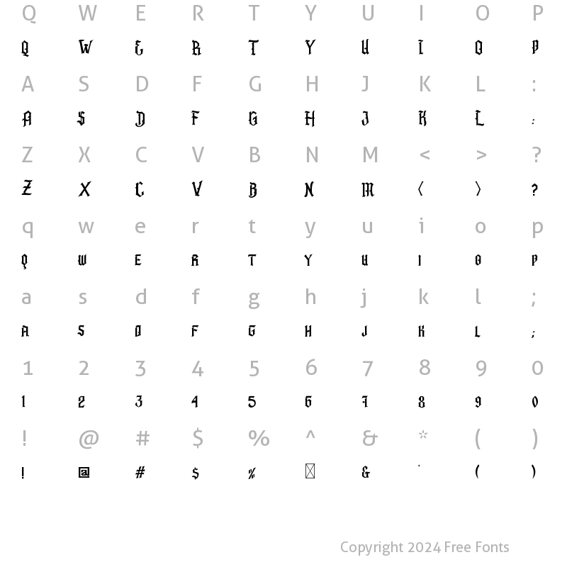 Character Map of Barbatos Regular