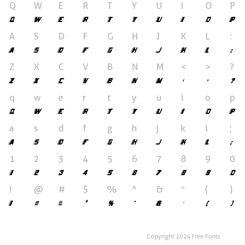 Character Map of Barbatrick Regular