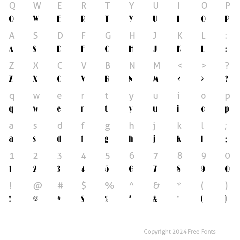 Character Map of Barbe Display Condensed SSi Condensed