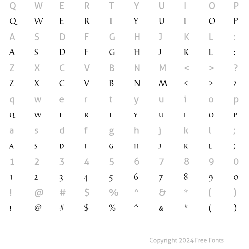 Character Map of Barbedor SC T Regular