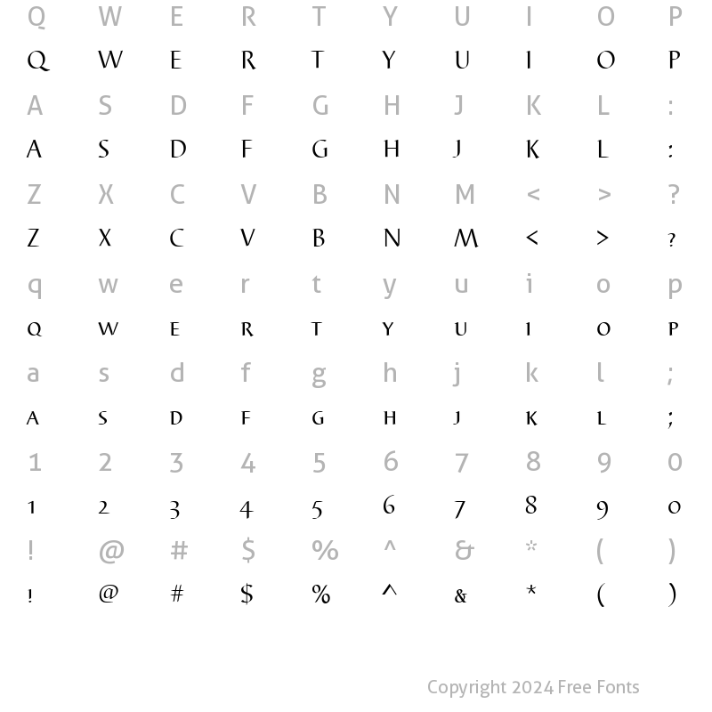 Character Map of BarbedorSmc Regular