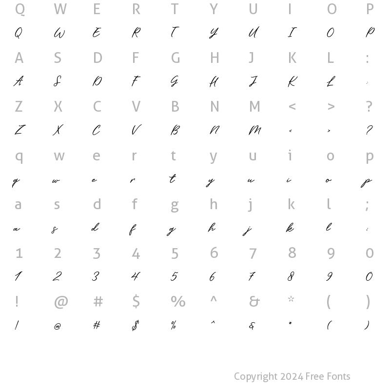 Character Map of Barbeque Font Regular