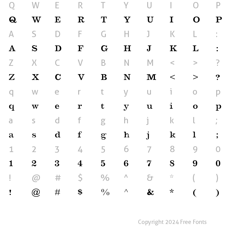 Character Map of Barbera Regular