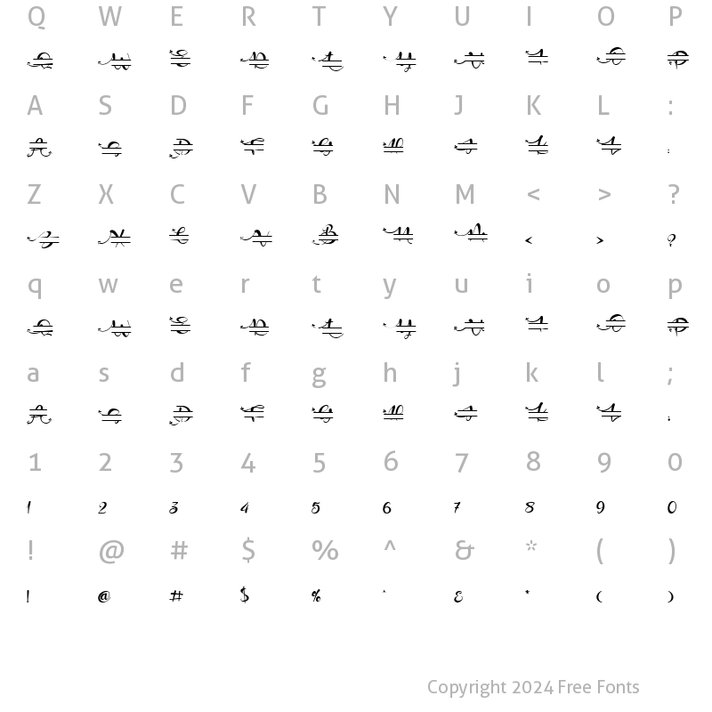 Character Map of Barbiel Monogram Regular