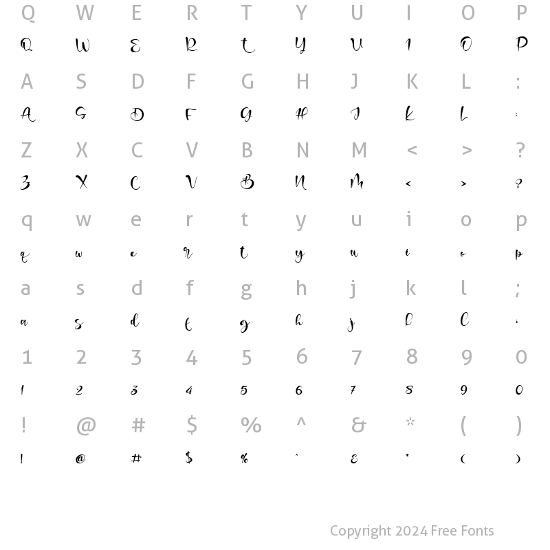 Character Map of Barbiel Regular