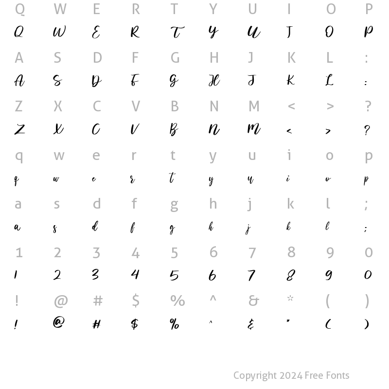 Character Map of barcelona Regular