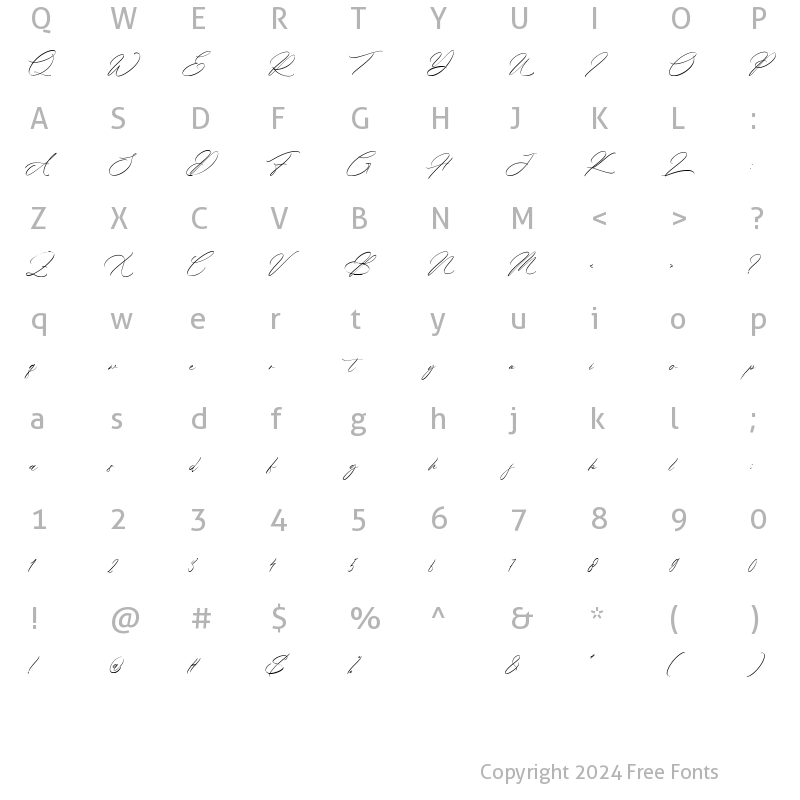 Character Map of Baretta Regular