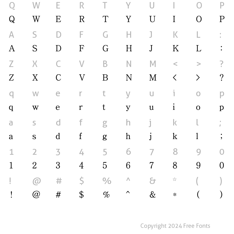 Character Map of BareunBatang 2Medium