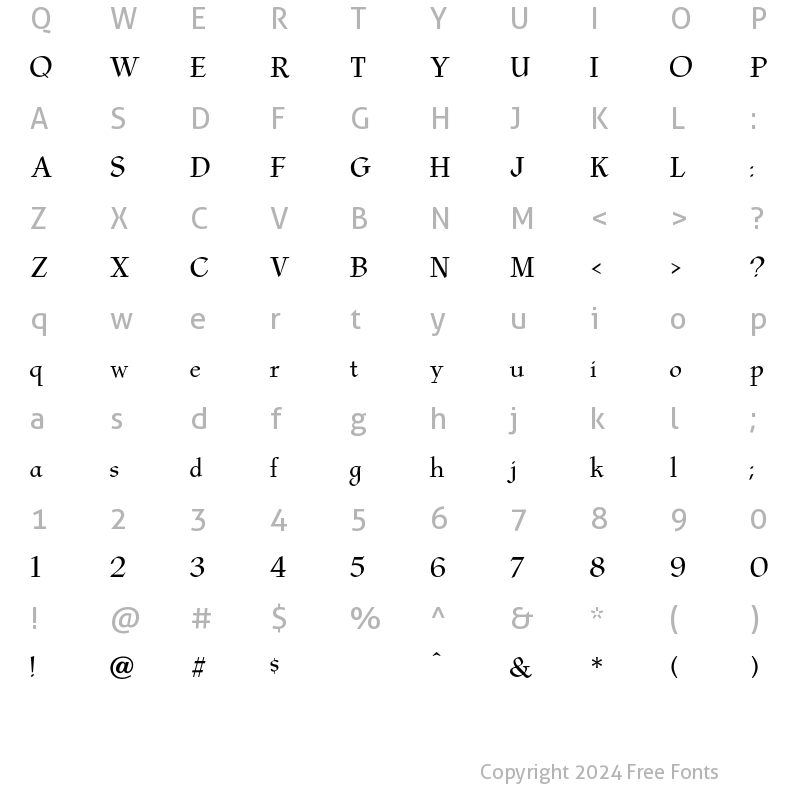 Character Map of Barkham Regular