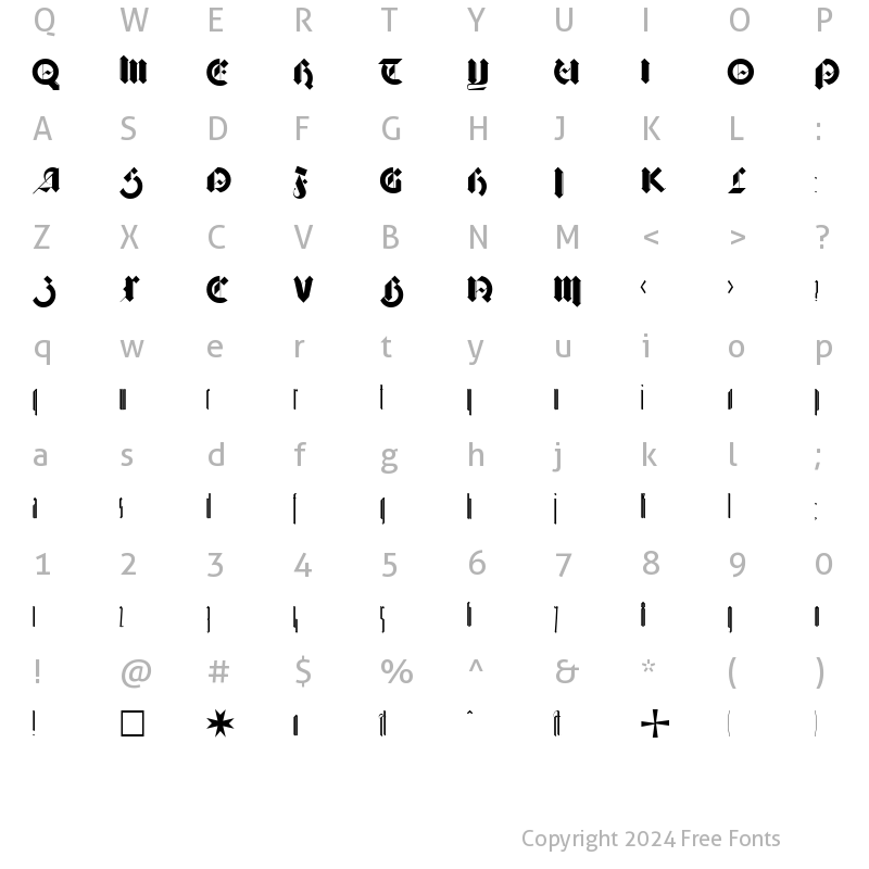 Character Map of Barnbrook Regular