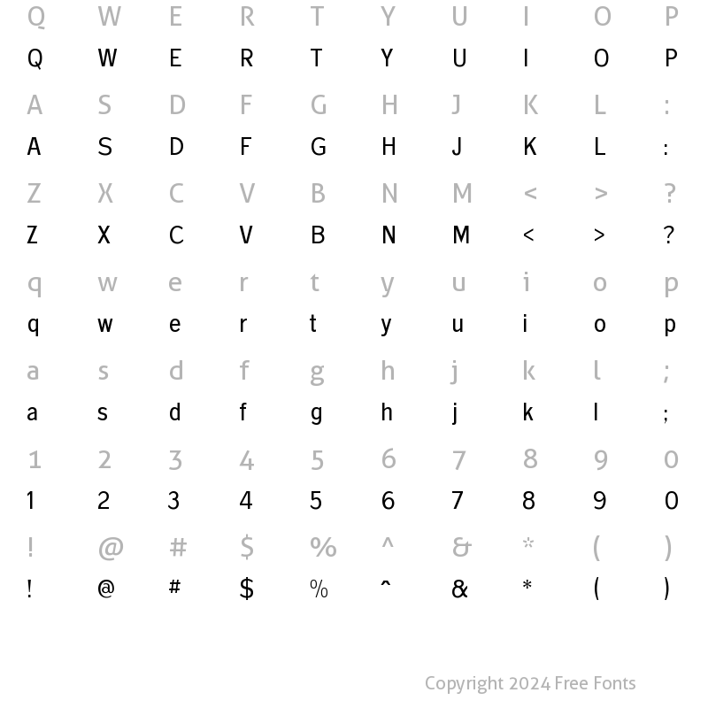 Character Map of BarnsleyGothic-Light ?