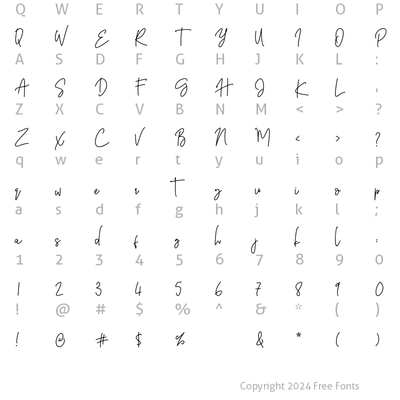 Character Map of Barthilda Regular