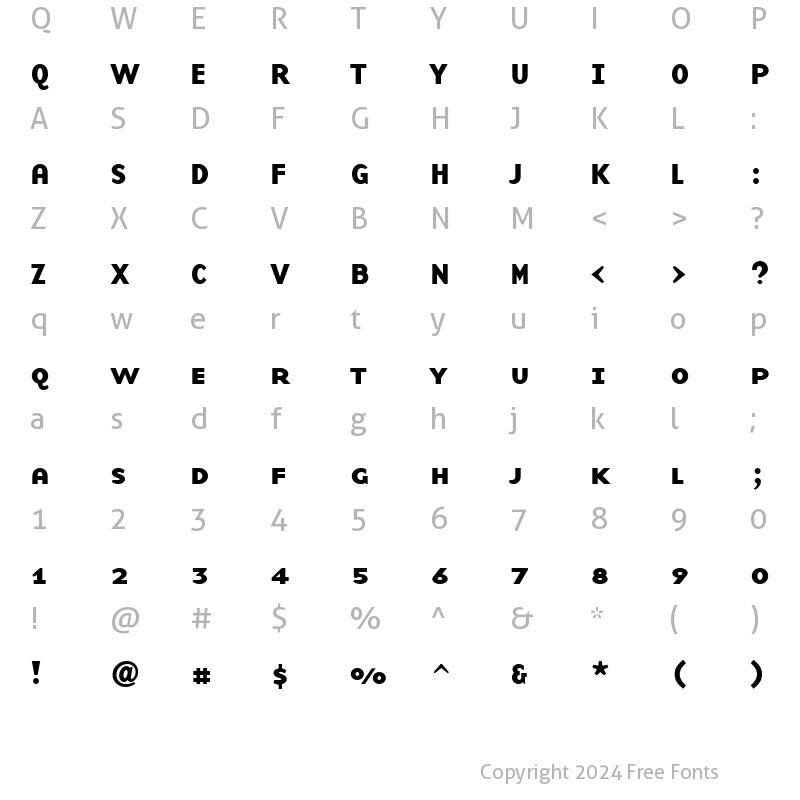 Character Map of BaseNineSmallCaps Bold