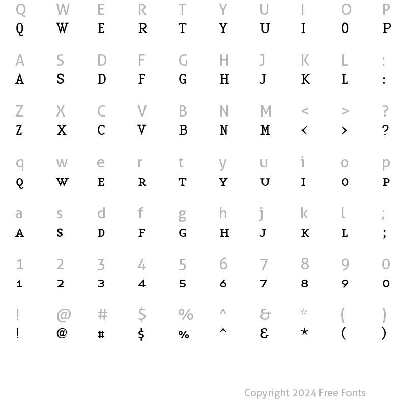 Character Map of BaseTwelveSerifSmallcaps Roman