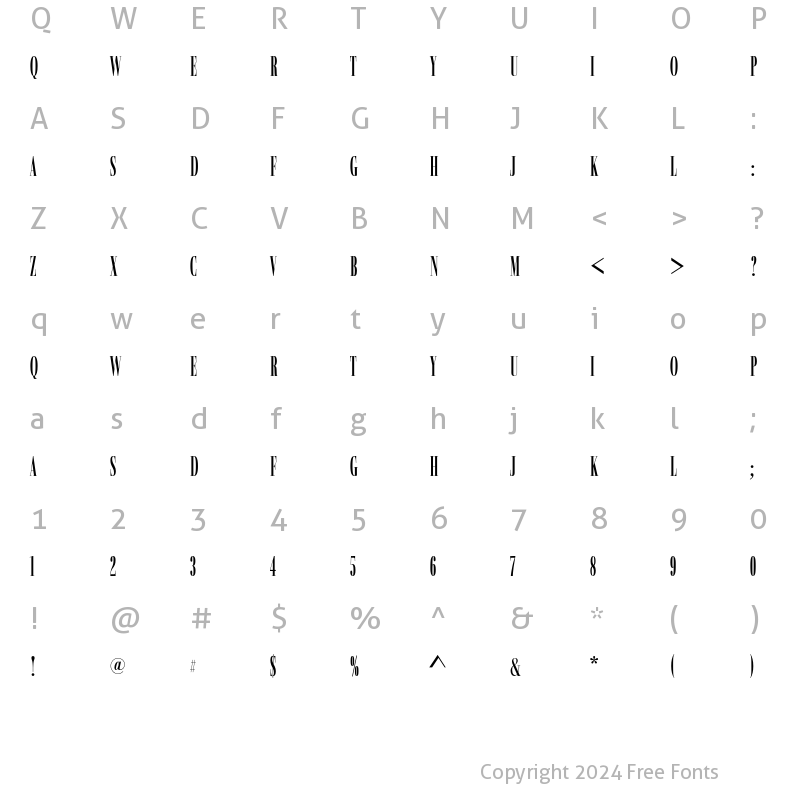 Character Map of Basilia Compress D Medium