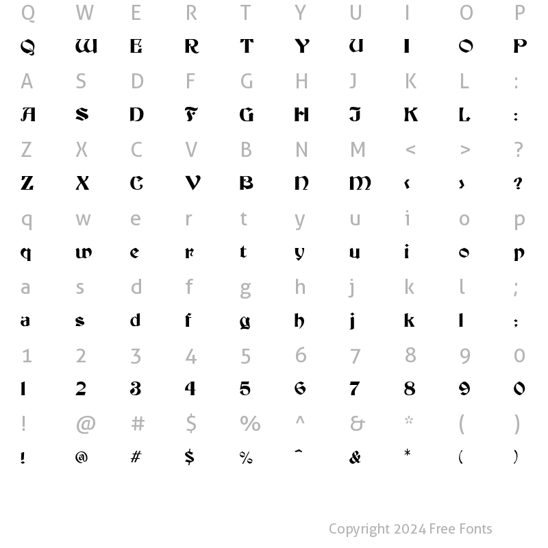 Character Map of Basilika Regular