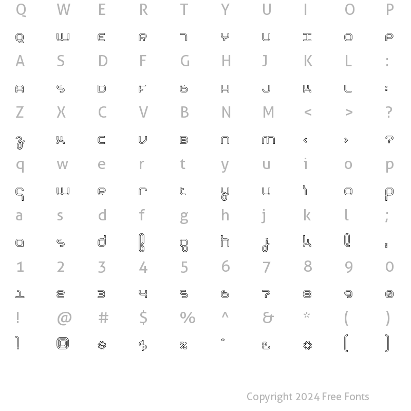 Character Map of Basis HeavyOutline