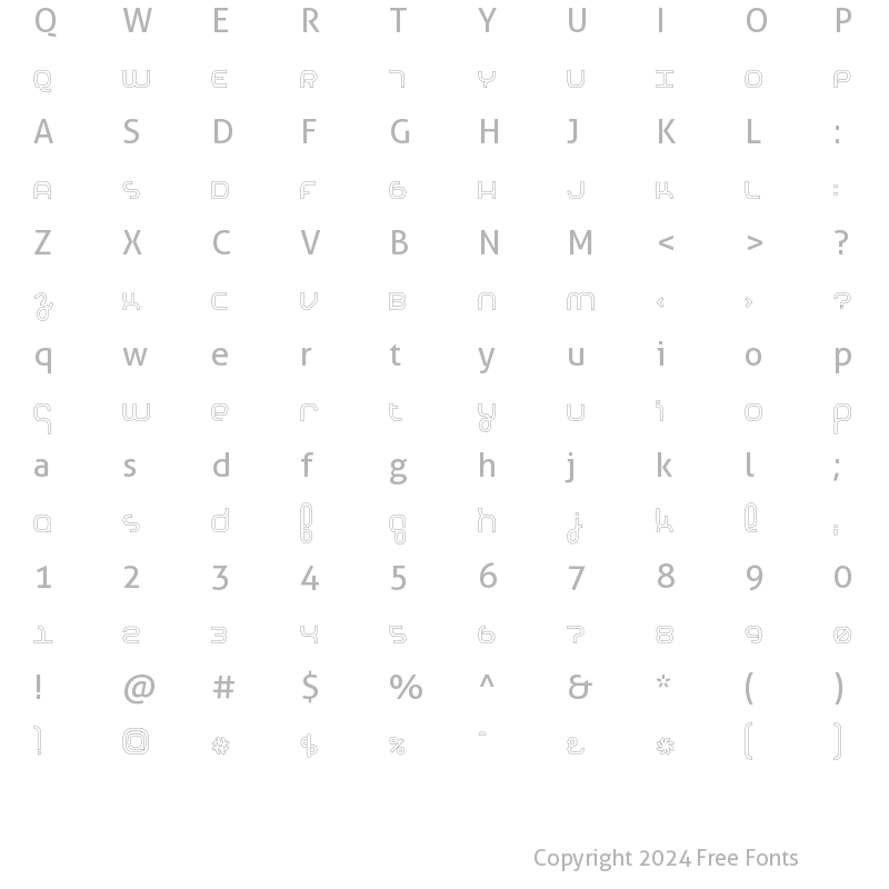 Character Map of Basis Outline Medium