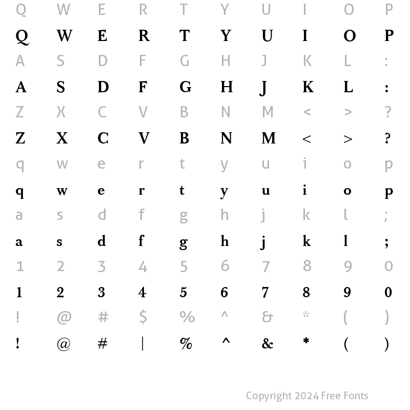 Character Map of Baskerville Classico Bold