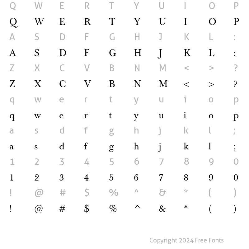 Character Map of Baskerville Classico Regular